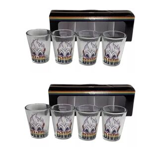 Disney Set of 2 Boxes Ursula Diva Shot Glasses Rainbow Pride LGBTQ 1.5 Fluid Oz